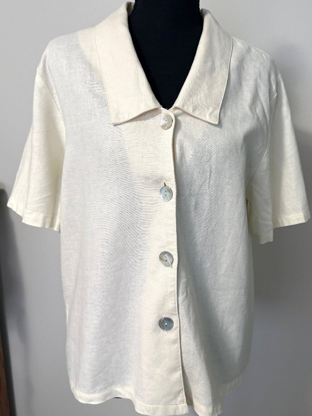 Coldwater Creek - Linen Rayon - Button Up Blouse SZ M